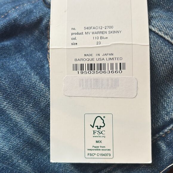 MOUSSY Warren Skinny NWT size 23 $345 - Picture 3 of 4